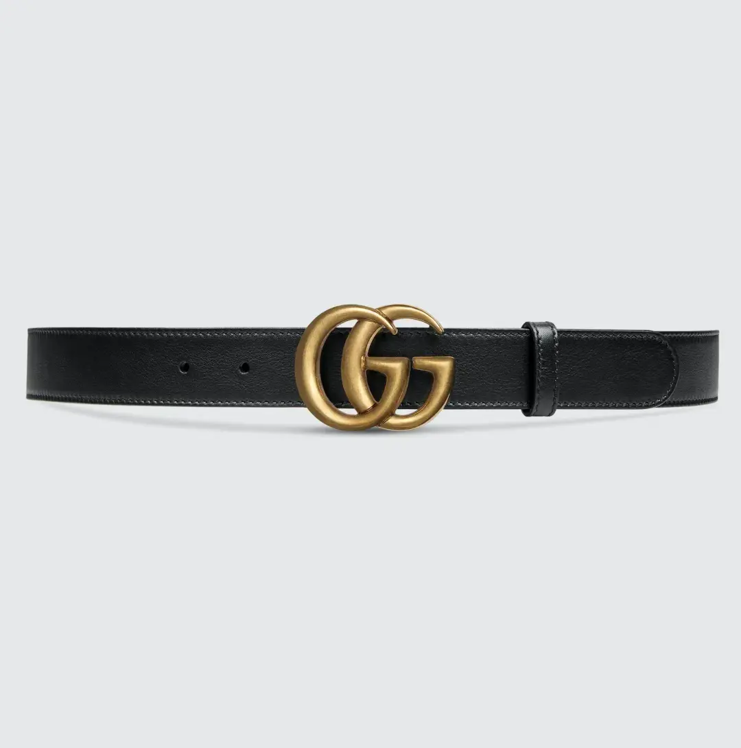 Gucci Double G Buckle Leather Belt Black Size 75 for rent on The Volte - main image
