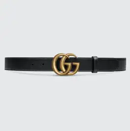 Gucci Double G Buckle Leather Belt Black Size 75 for rent on The Volte - image 1