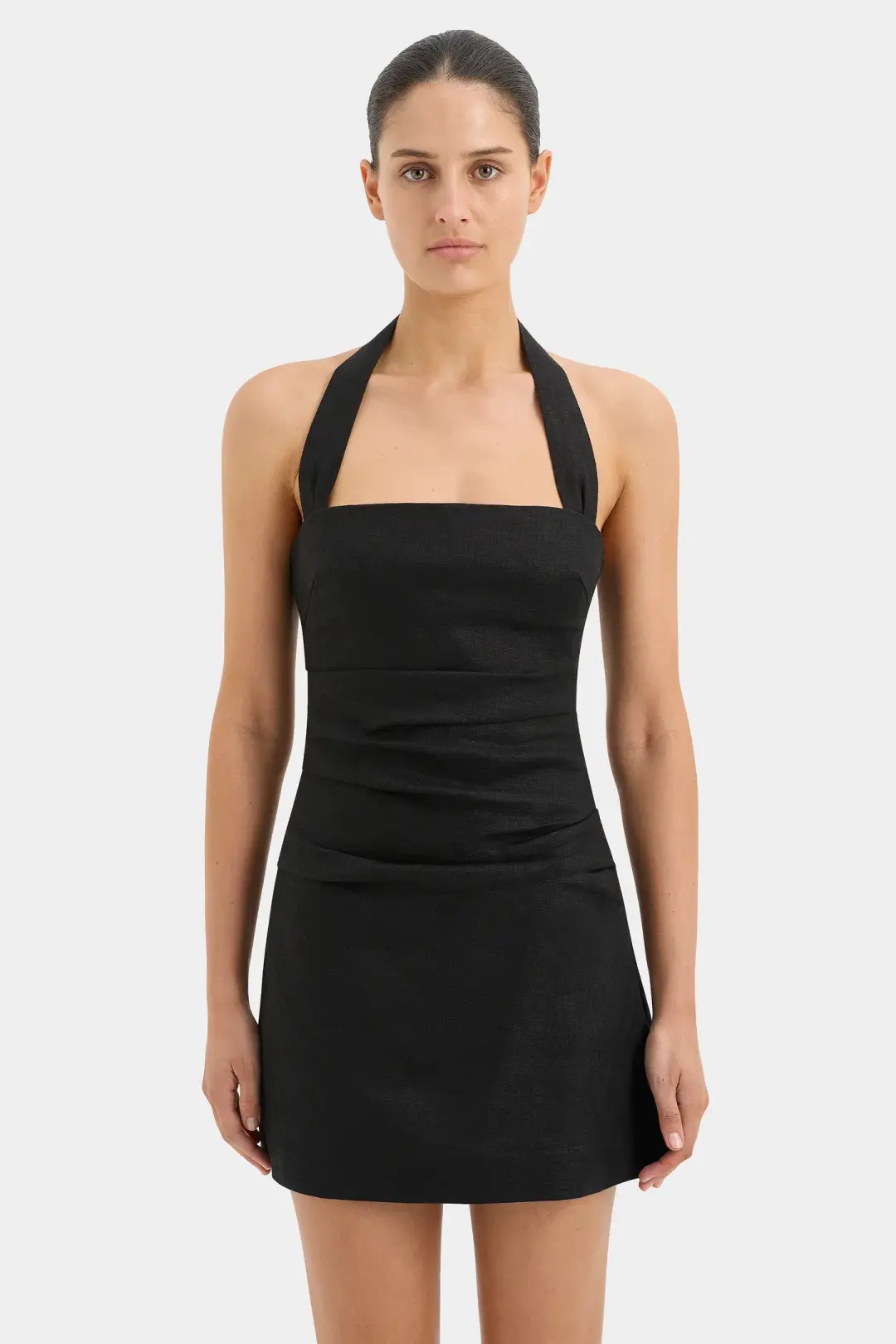 Sir The Label Noemi Halter Mini Dress in Black Size 1 / AU 8 for rent on The Volte - main image