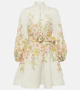 Zimmermann Matchmaker Buttoned Mini Dress Ivory/Coral Floral Size 0 / AU 8 for rent on The Volte - image 5