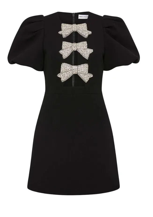 Rebecca Vallance Juliana Puff Sleeve Mini Dress Black Size 12 for rent on The Volte - main image