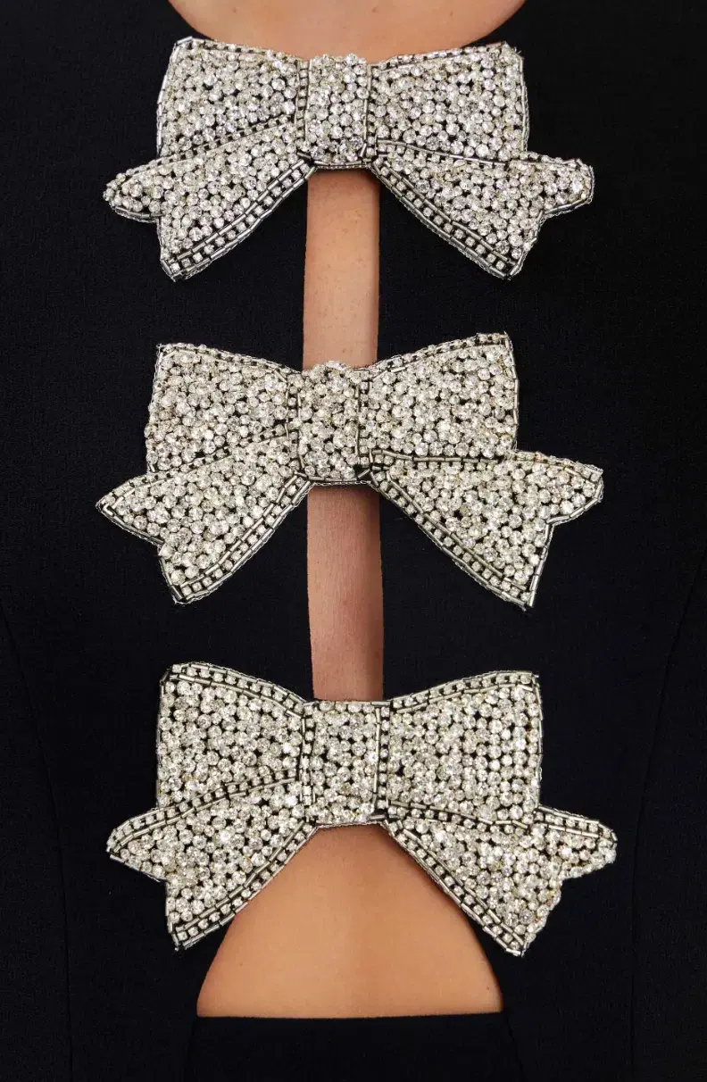 Rebecca Vallance Juliana Puff Sleeve Mini Dress Black Size 12 for rent on The Volte - main image