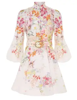 Zimmermann Natura Buttoned Mini Dress Kaleidoscope Garden Floral Size 1 / AU 10 for rent on The Volte - image 3