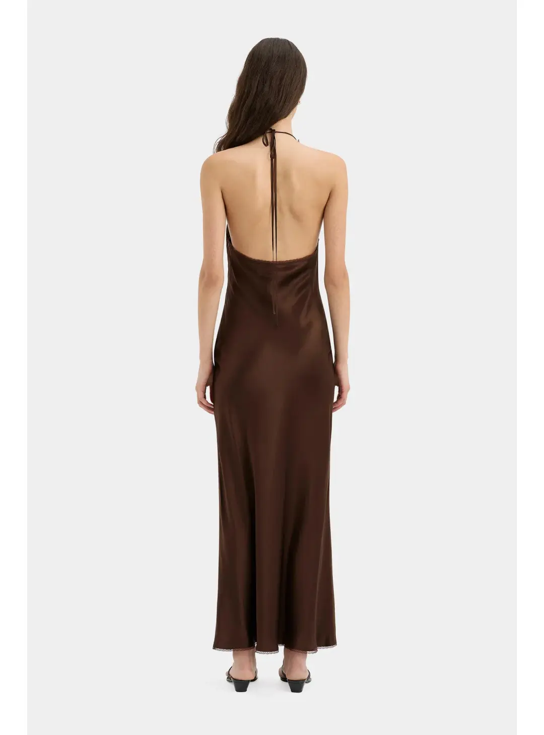 Sir the Label Aries Halter Gown in Chocolate Size 2 / AU 10 for rent on The Volte - main image