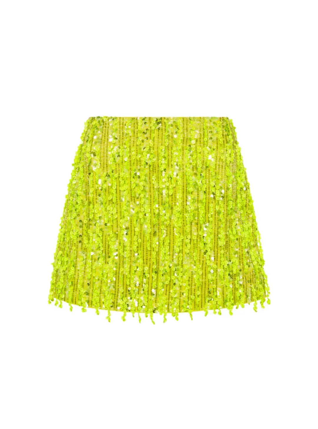 Aje Green Garni Sequin Micro Mini Skirt Green Sequin Size AU 14 for rent on The Volte - main image