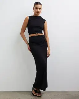 Lover Collins Ring Front Maxi Dress Black Size 10 for rent on The Volte - image 1