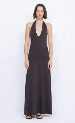 Bec & Bridge Blanche Halter Maxi Dress in Espresso Size 10 for rent on The Volte - image 2