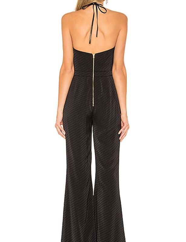 Alexis Naila Wide Leg Halter Jumpsuit Black Size 10 for rent on The Volte - main image