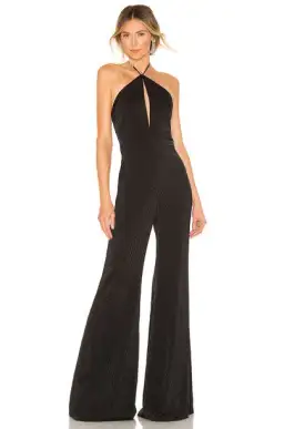 Alexis Naila Wide Leg Halter Jumpsuit Black Size 10 for rent on The Volte - image 1
