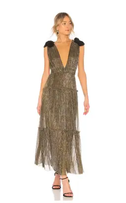 Sabina Musayev Ray Dress Gold Size 8/XS