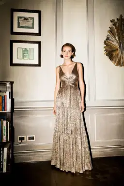 Sabina Musayev Pacific Dress Gold Foil Size XS/Au 8