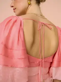 Acler Kirton Mini Dress in Peal Pink Mix Size 8 for rent on The Volte - image 2