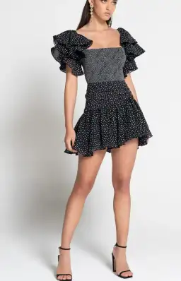 Sofia the Label Florence Polka Mini Dress Black Size 8 for rent on The Volte - image 1