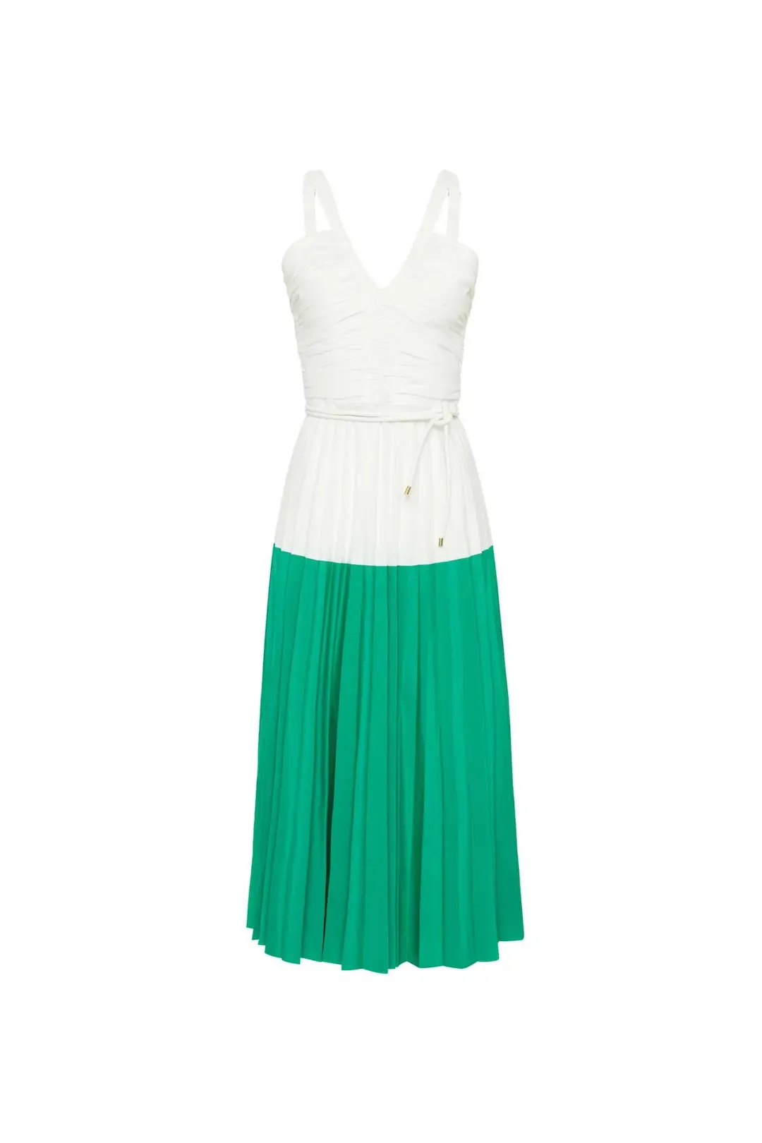 Rebecca Vallance Gia Midi Dress Green/White Size 10 for rent on The Volte - main image