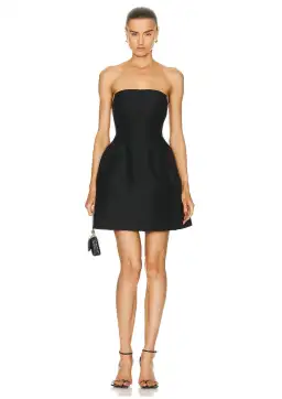 Aje Baret Strapless Mini Dress Black Size 8 for rent on The Volte - image 3
