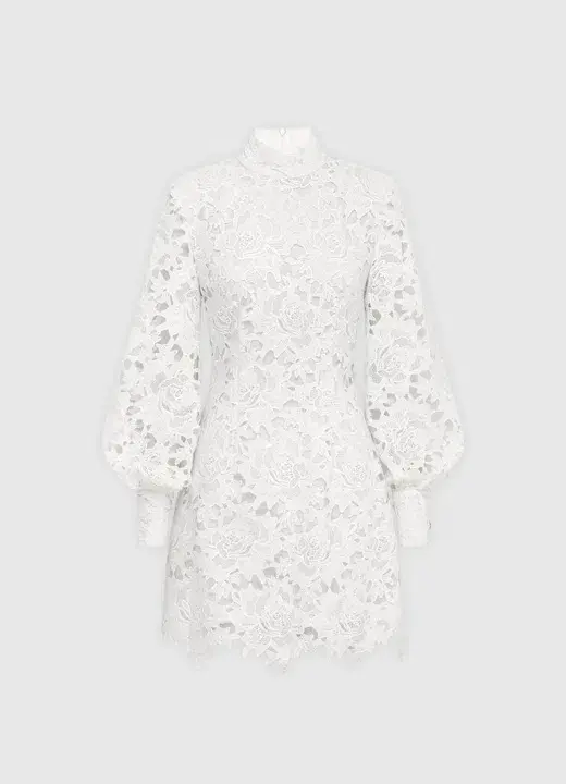 Leo Lin Isla Lace Mini Dress Snow Size 10 for rent on The Volte - main image