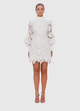 Leo Lin Isla Lace Mini Dress Snow Size 10 for rent on The Volte - image 1