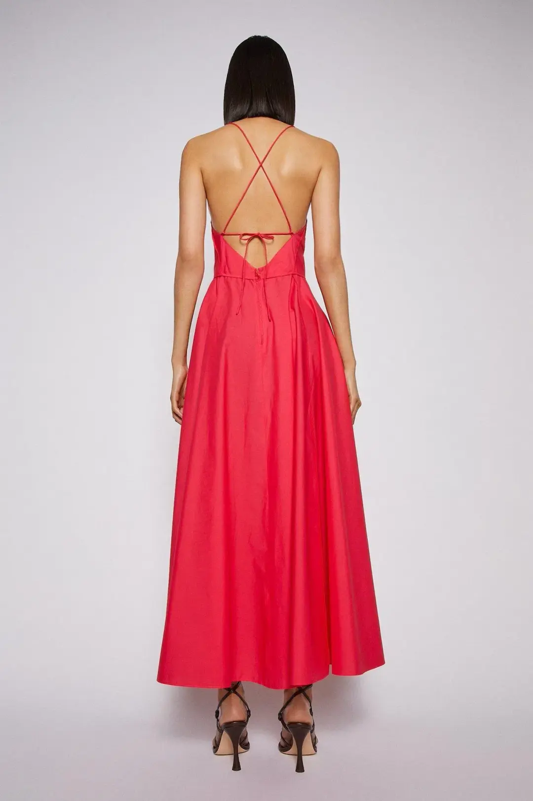 Scanlan Theodore Parachute Cotton Strappy Midi Dress Fuchsia Size 8 for rent on The Volte - main image