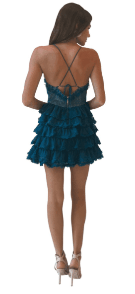 By Nicola Silver Linings Dress in Teal for rent on The Volte - main image