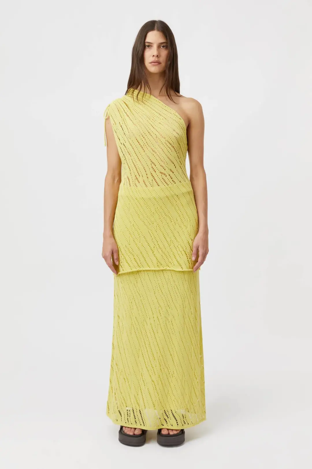 Camilla and Marc Clover Knit Top & Skirt Set in Acid Size 8 for rent on The Volte - main image