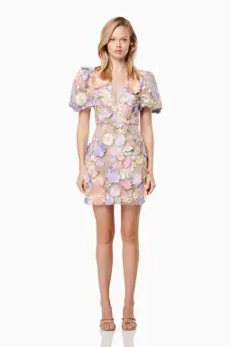 Elliatt Anthea 3D Mini Dress in Multi Floral Size Small / AU 8 for rent on The Volte - image 1