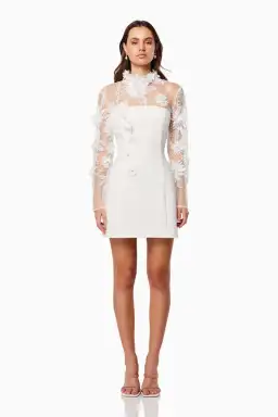 Elliatt Damaris Mini Dress in White Size Small / AU 8