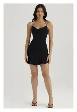 House of CB Rossella Ruffle Mini Dress Black Size XS/ AU 6 for rent on The Volte - image 1
