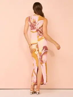 Sovere Molten Midi Dress Pink Multi Size 8 for rent on The Volte - image 2
