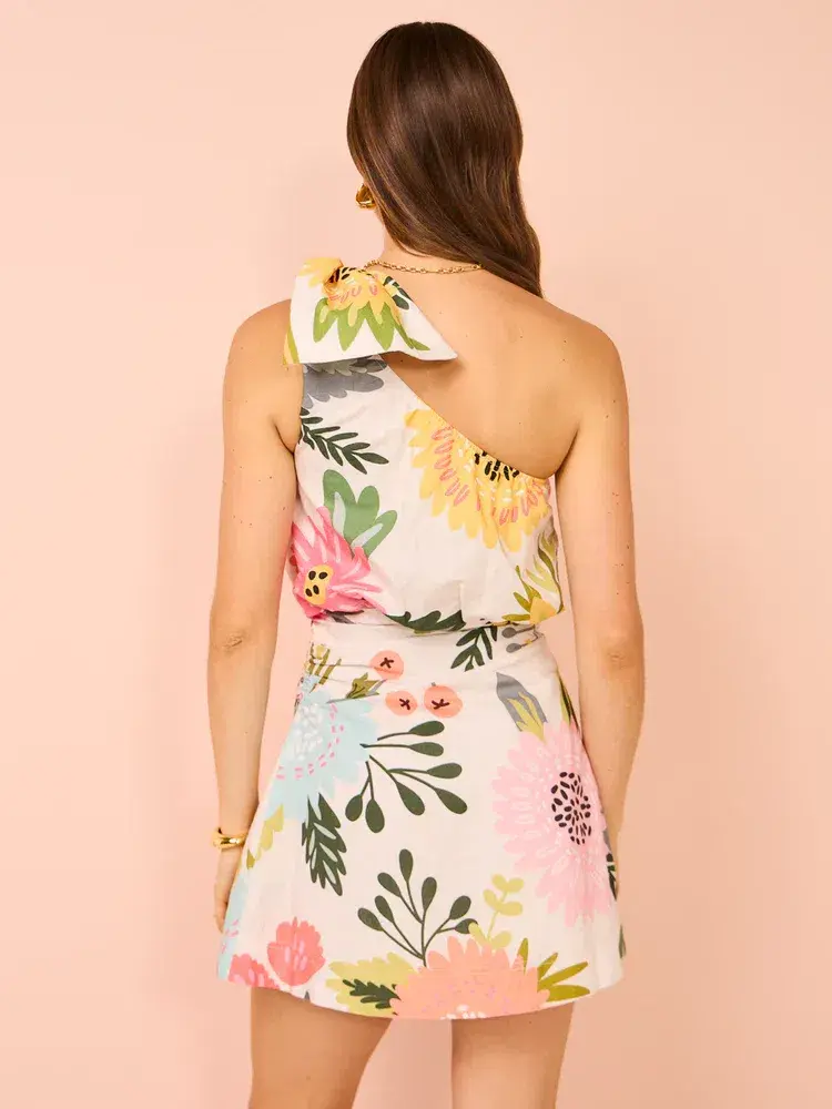 By Nicola Amelie One Shoulder Mini Dress In Potpourri Size 10 for rent on The Volte - main image