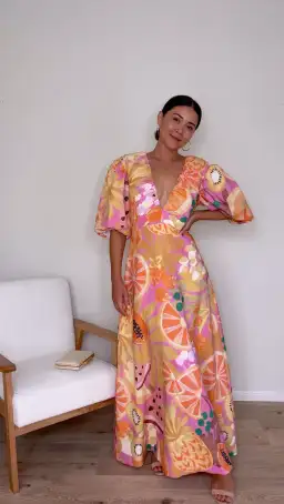By Nicola Bolero Maxi Dress in Fruit Punch Size 8 for rent on The Volte - image 3