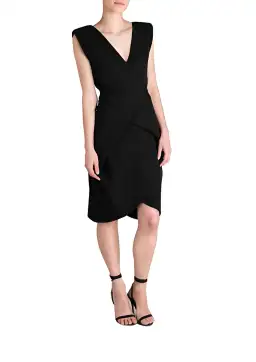 Bianca Spender Cocoon Dress Black Size AU 14