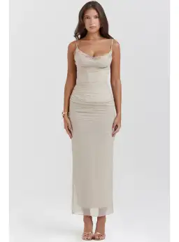 House of CB Nalini Maxi Dress in Sand Size AU 6 for rent on The Volte - image 2