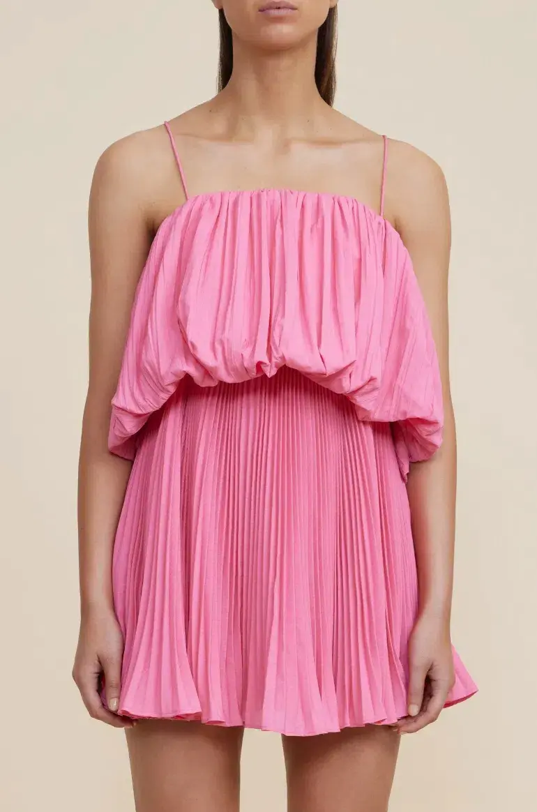 Acler Varley Mini Dress Peony Pink Size 6 for rent on The Volte - main image