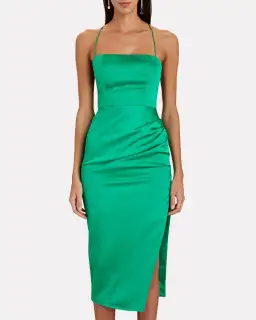 Manning Cartell Miami Heat Tie Back Midi Backless Dress Green Size 6 for rent on The Volte - image 1