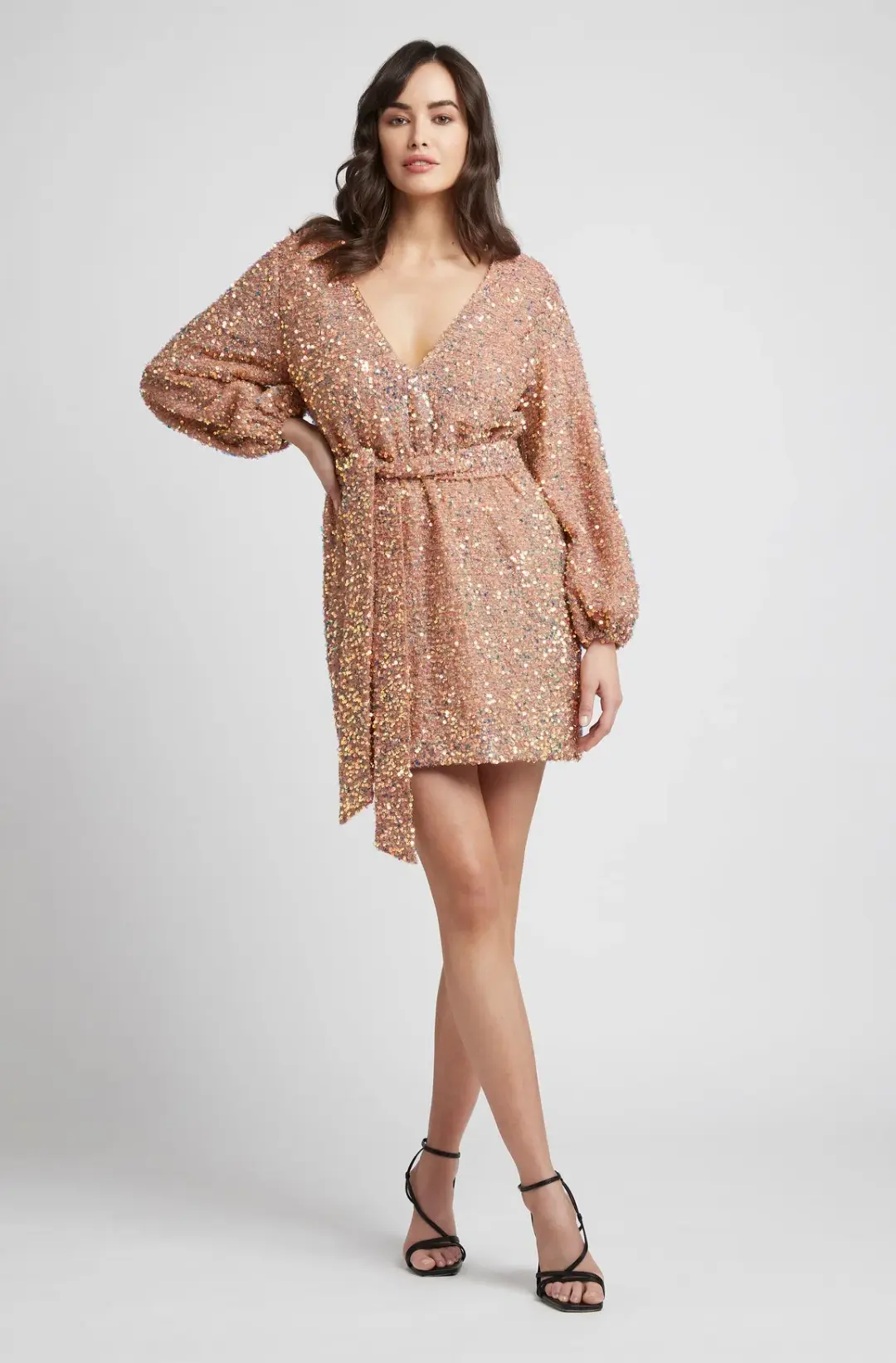 Sheike Xanadu Mini Dress Rose Gold Size 12 for rent on The Volte - main image