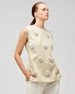 Oroton Flower Sequin Tunic Limestone Size 6 for rent on The Volte - image 2