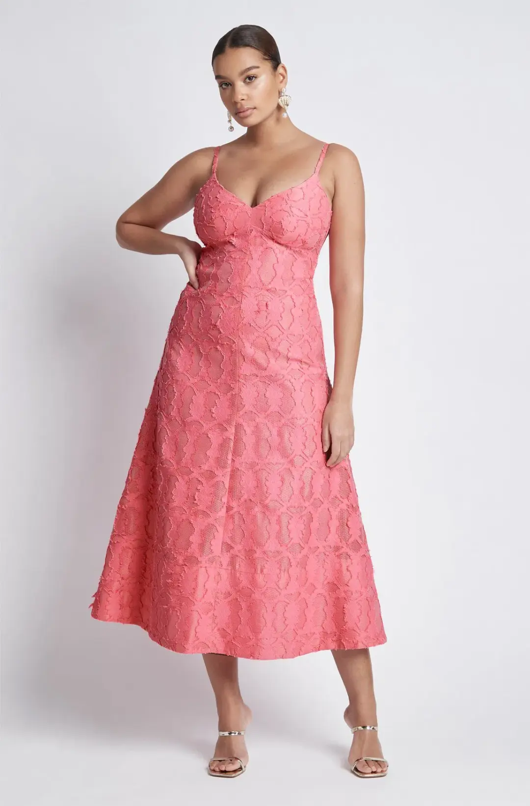 Sheike Whispers Lace Dress Candy Pink Size 14 for rent on The Volte - main image