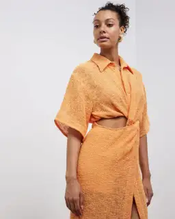 Camilla & Marc Clementine Twist Midi Dress Persimmon Size 10 for rent on The Volte - image 2