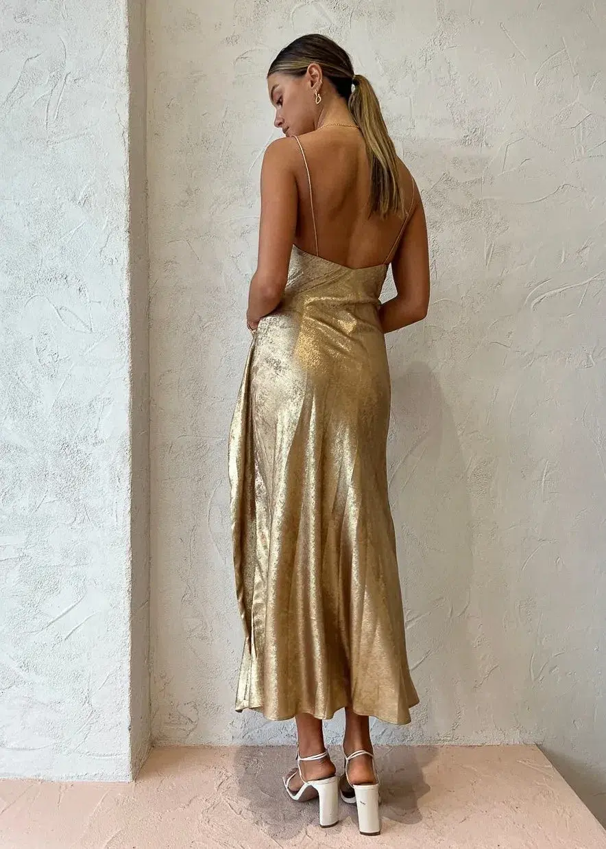 Acler Queensbridge Dress Gold Size 12 - Image 2