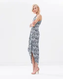 Shona Joy Cascada Ruched High Neck Maxi Dress Print Size 12 for rent on The Volte - image 2