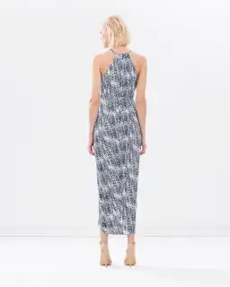 Shona Joy Cascada Ruched High Neck Maxi Dress Print Size 12 for rent on The Volte - image 3