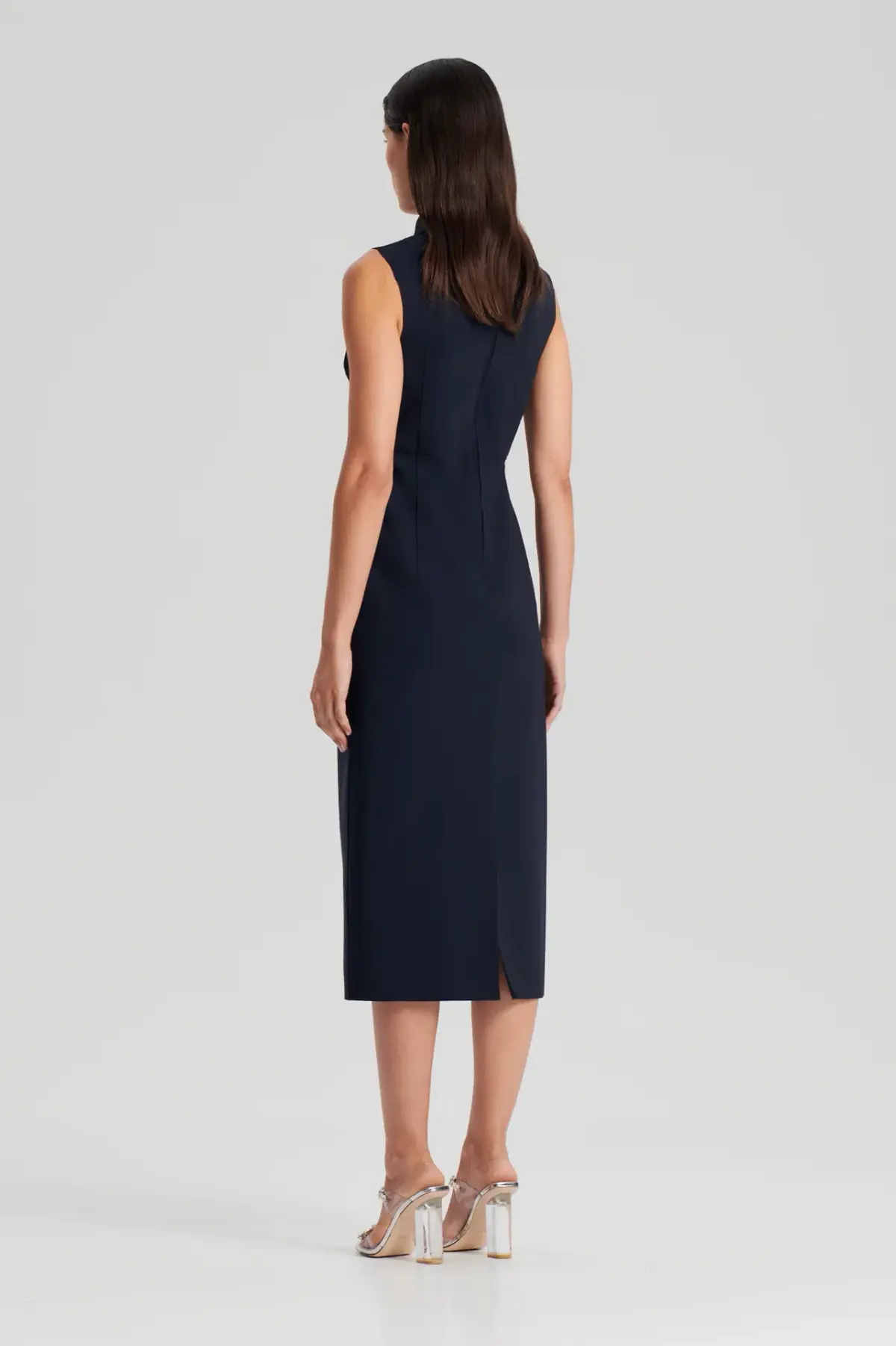 Scanlan Theodore Scuba Pencil Midi Dress Navy Size 10 - Image 3