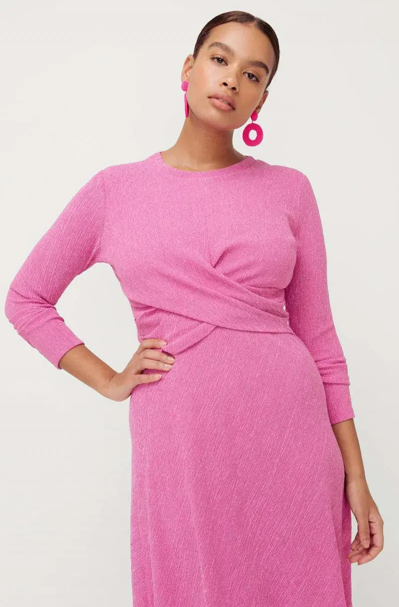 Sheike Madeline Midi Dress Pink Size 14 for rent on The Volte - main image