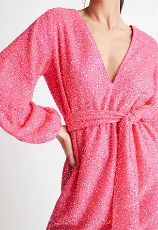 Sheike Xanadu Mini Dress Pink Size 12 for rent on The Volte - main image