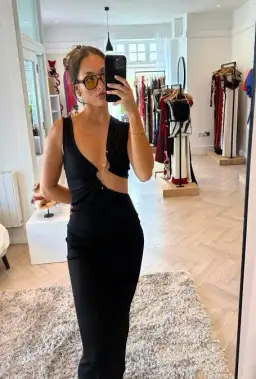 Christopher Esber Serpentine Crystal Stoned Tank Dress Black Size AU 6 for rent on The Volte - image 4