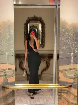 Christopher Esber Serpentine Crystal Stoned Tank Dress Black Size AU 6 for rent on The Volte - image 1