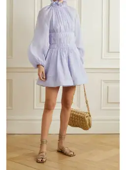 Zimmermann Luminous Long Sleeve Mini Dress Lavender Size 0 / AU 8