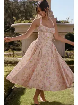 House Of CB Adabella Halter Midi Sundress Meadow Print Size XS / 6 for rent on The Volte - image 5