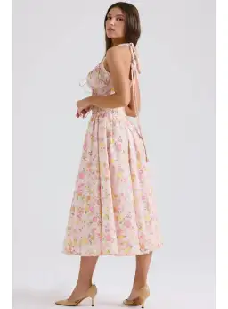 House Of CB Adabella Halter Midi Sundress Meadow Print Size XS / 6 for rent on The Volte - image 3