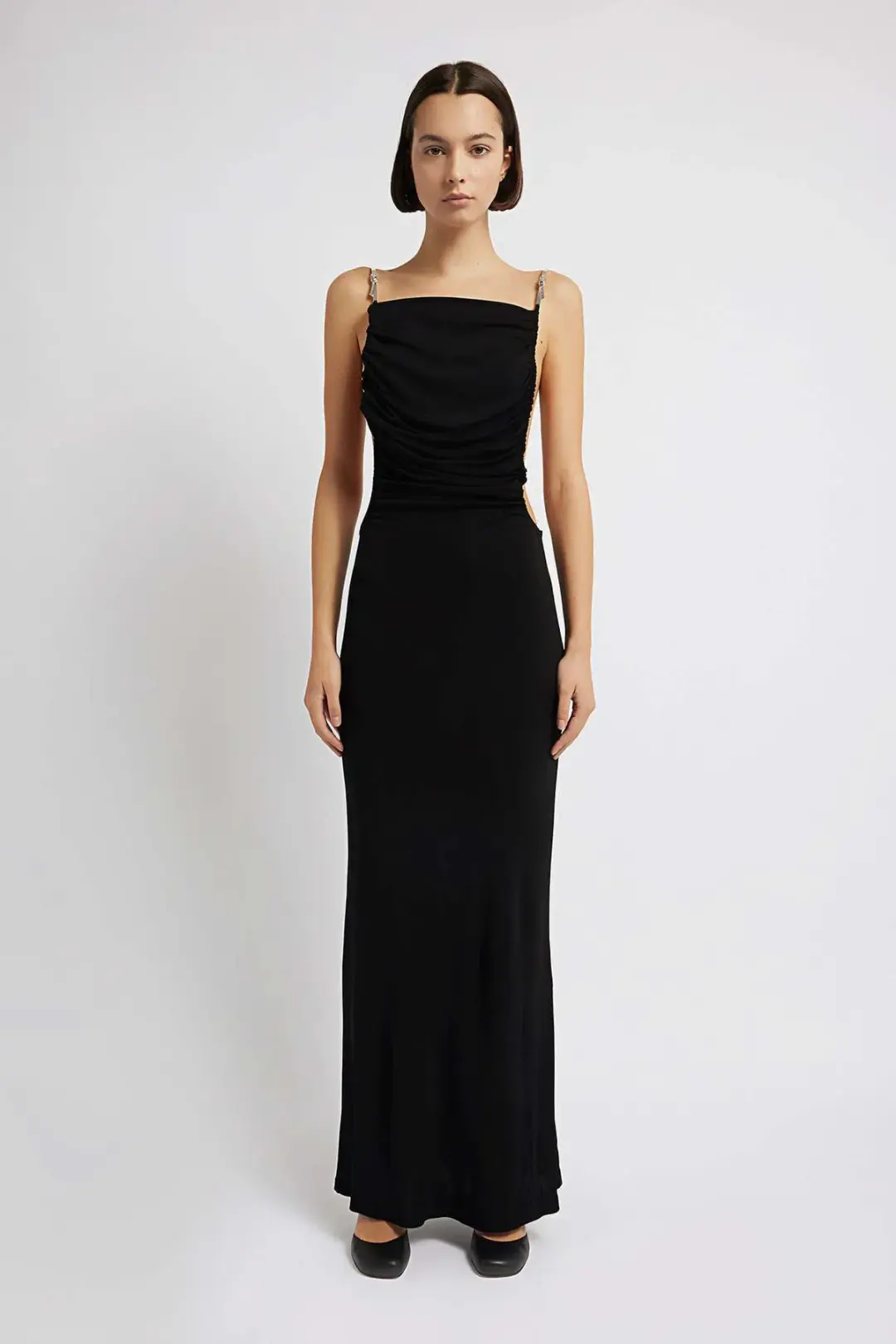 Christopher Esber Sculpted Strap Negative Space Cami Dress Black Size 12 AU for rent on The Volte - main image